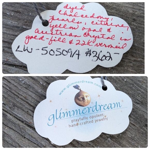 Vintage 22K Gold Vermeil Gemstone & Pearl Bracelet - Peach Chalcedony, Citrine - Picture 10 of 10